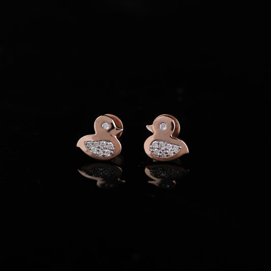 Quackingly Cute Diamond Duck Earrings