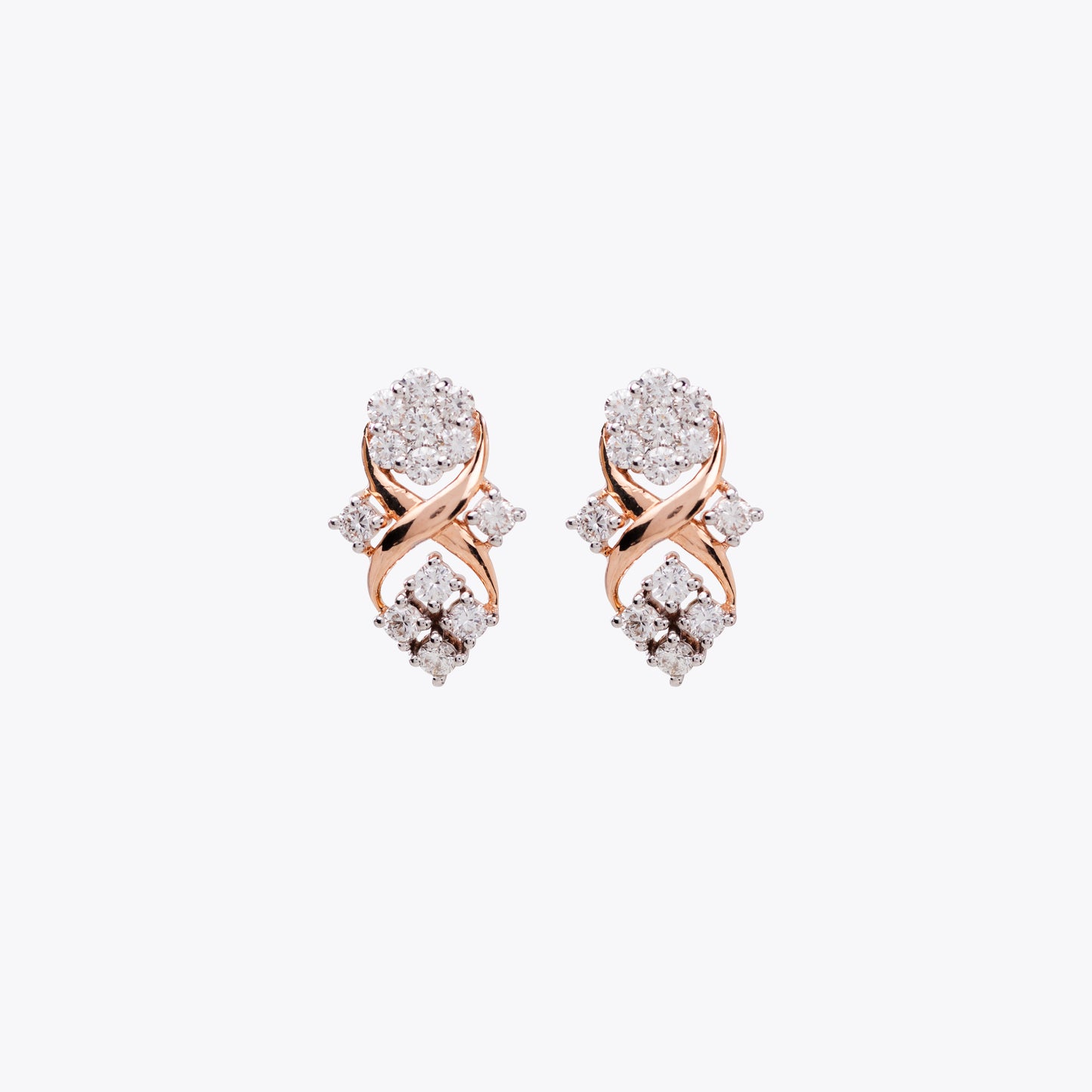 Elegant Diamond Cluster Twist Earrings