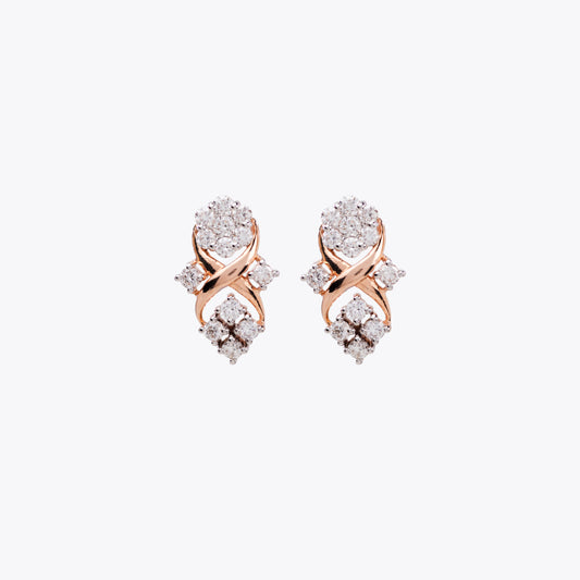 Elegant Diamond Cluster Twist Earrings