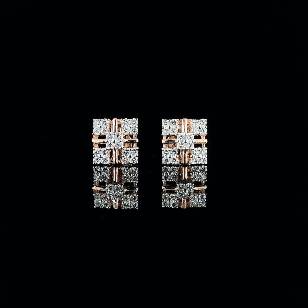 Timeless Square Diamond Stud Earrings