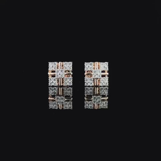 Timeless Square Diamond Stud Earrings